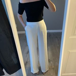 Zara Wide Wide Leg White Pants